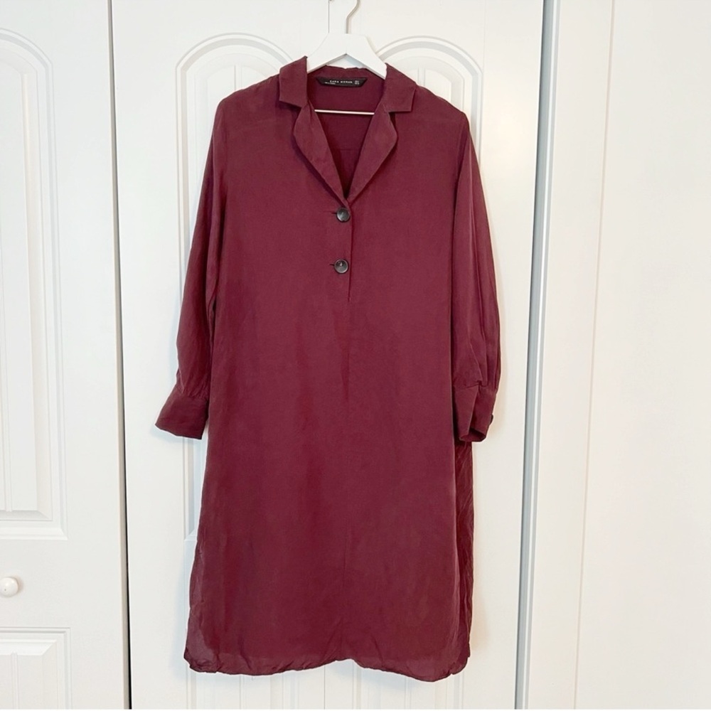 Zara Collared Shirt Dress Button Size Small Valentines Day